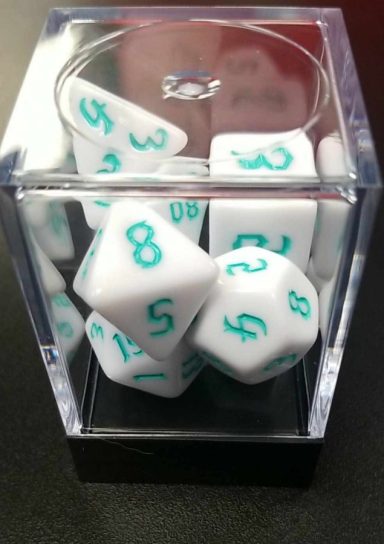 White & Sky Blue RPG Dice Set
