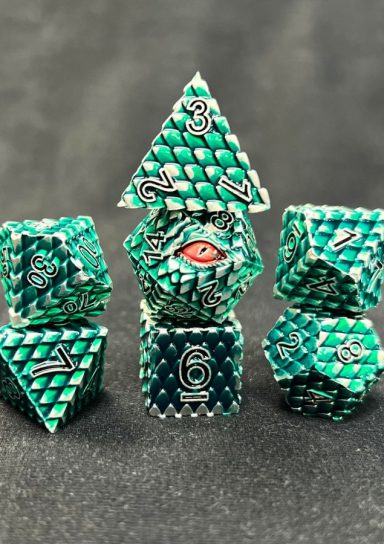 Silver/Green Dragon Dice Set