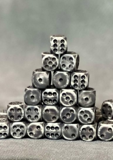 Silver Ancient 12mm Pips Dice