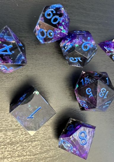 Sharp Dark Galaxy RPG Dice Set