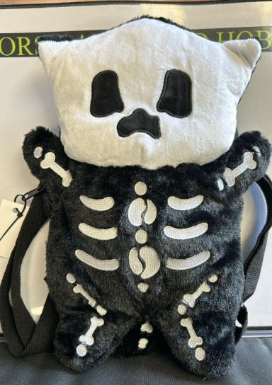 Stuffed Skeleton Cat Backpack