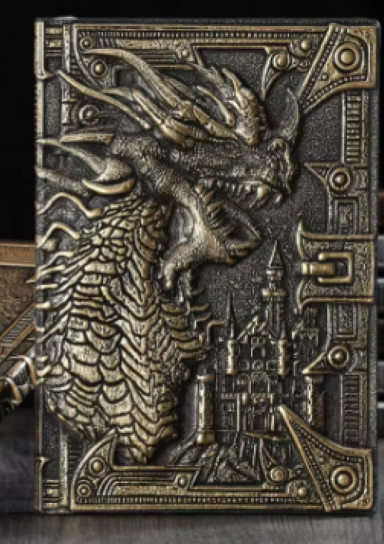 Embossment Dragon Hardcover Leather Small Notebook