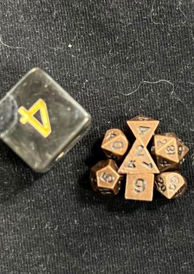 Extra Extra Small Bronze RPG Dice Set
