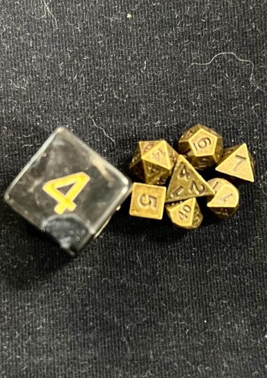 Extra Extra Small Gold RPG Dice Set